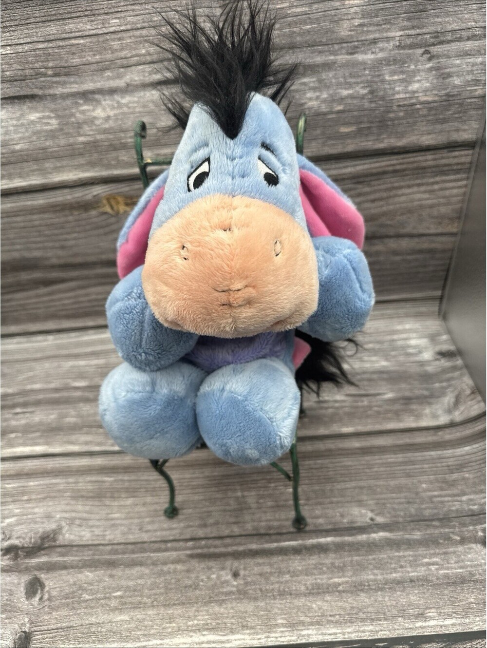 Vintage 90s Disney Winnie the Pooh Eeyore Mini Bean Bag Beanie 9" Plush New READ